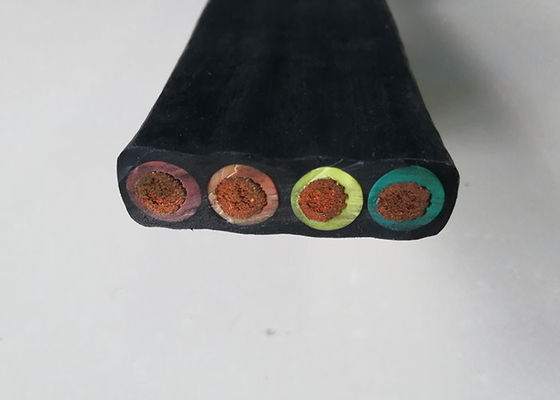 Cranes 600V 4 Core Flexible Flat Mining Rubber Sheath Cable